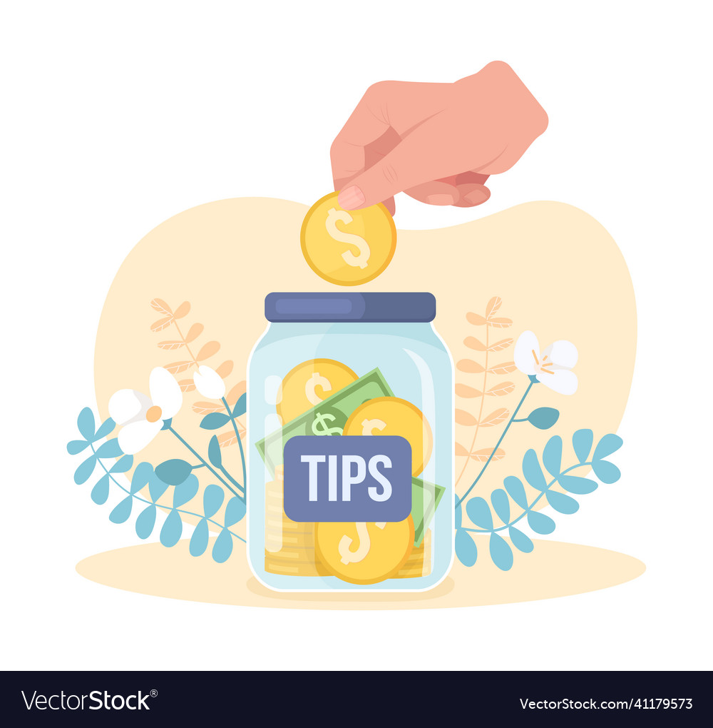 Tip jar 2d isolated