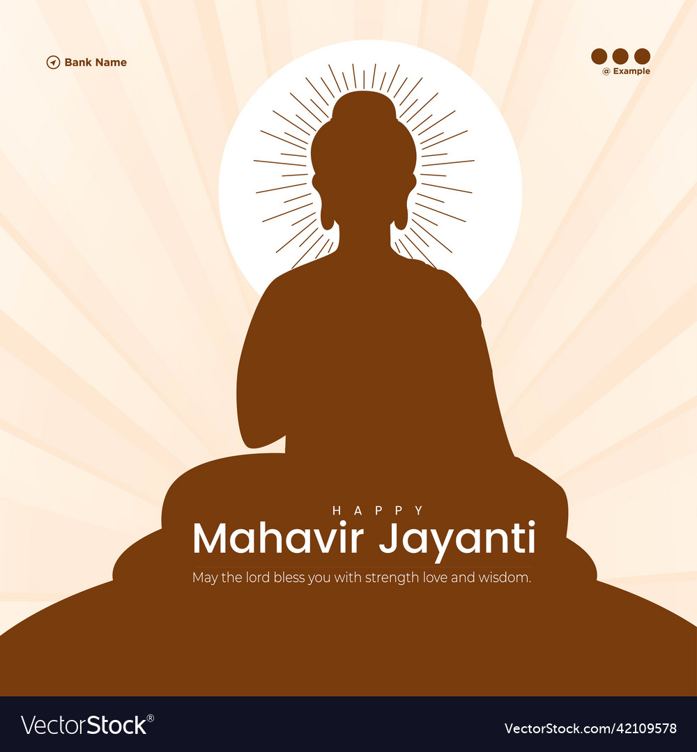 Banner design of happy mahavir jayanti Royalty Free Vector