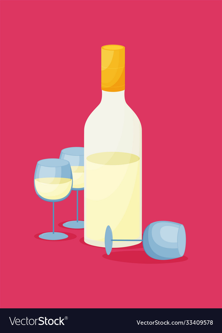 Colored flat design wine