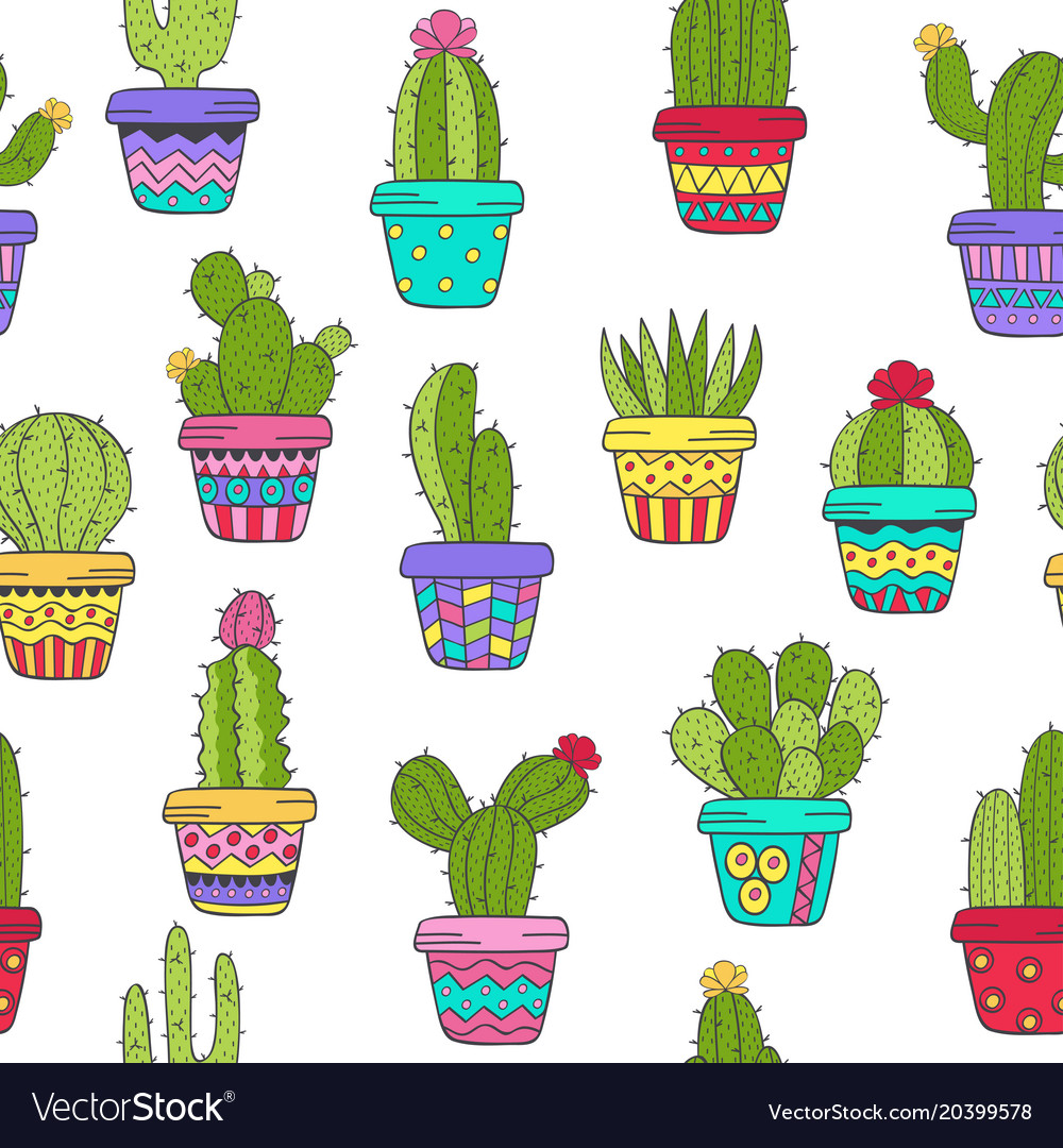 Colorful Cactus Pattern