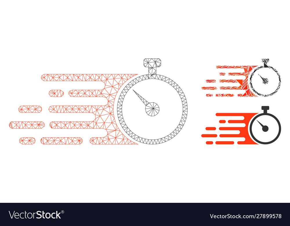 Fast stopwatch mesh 2d model and triangle Vector Image Fast stopwatch mesh 2d model and triangle