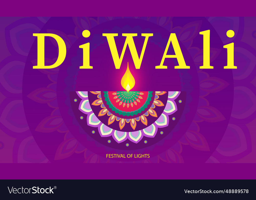 Happy diwali hindu festival banner greeting card