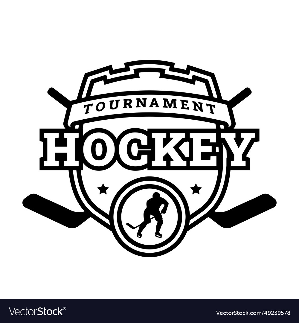 Ice hockey tournament logo emblem Royalty Free Vector Image