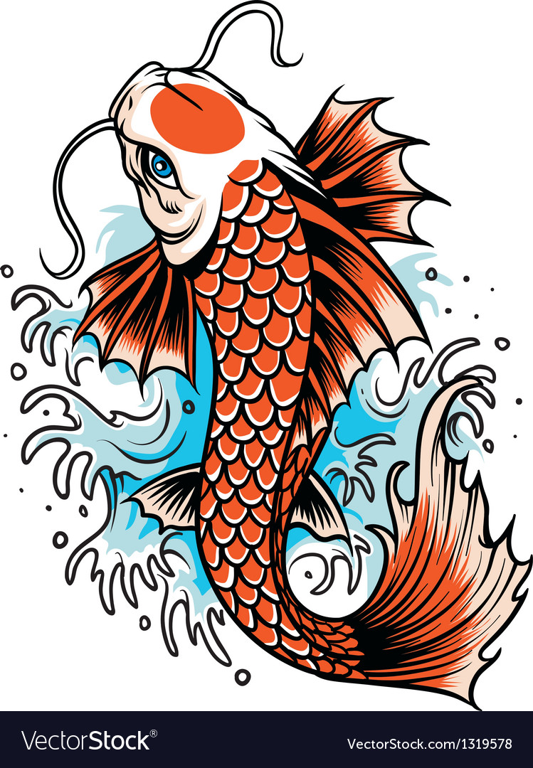 Koi fish tattoo Royalty Free Vector Image - VectorStock