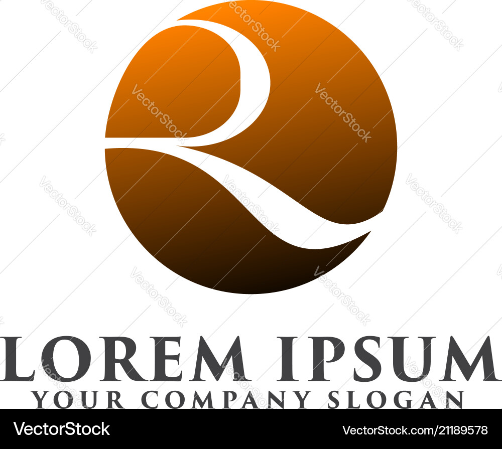 Luxury Letter R Logo Round Shape Logo Design Vector Image