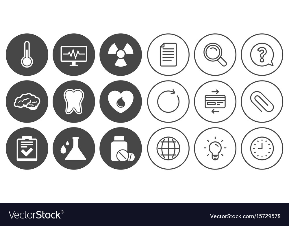 Medicine medical health and diagnosis icons