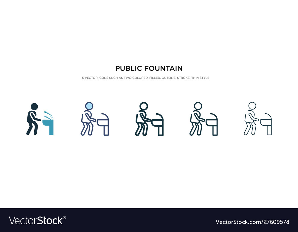 Public fountain icon in different style two