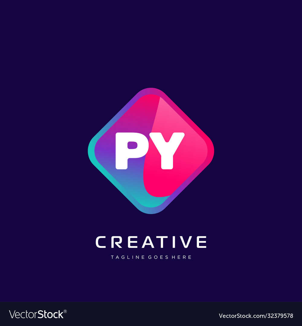 Py initial logo with colorful template Vector Image Py initial logo with colorful template