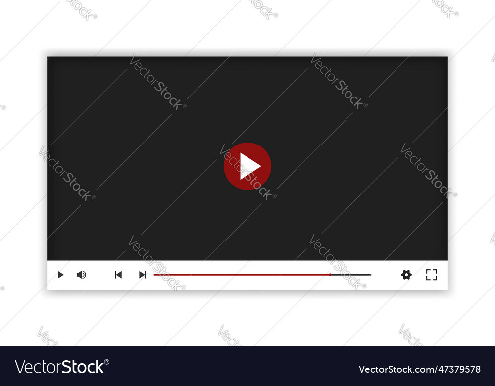 Realistic video player design template Royalty Free Vector