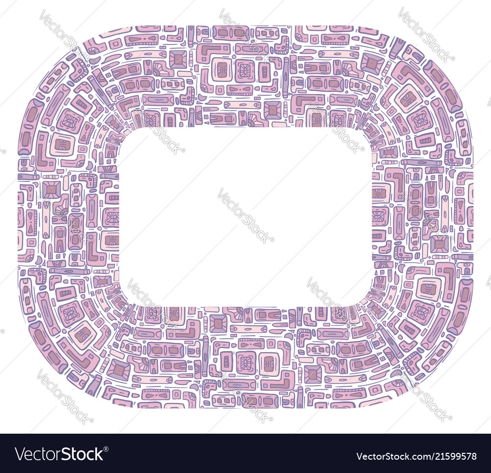 Rectangular frame with tribal doodle pattern from Vector Image Rectangular frame with tribal doodle pattern from