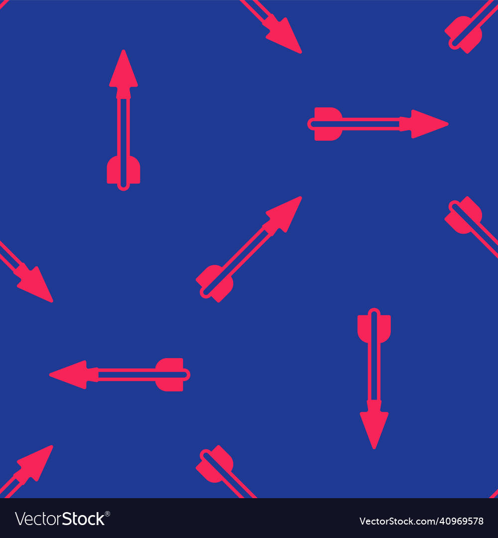 Red medieval arrow icon isolated seamless pattern