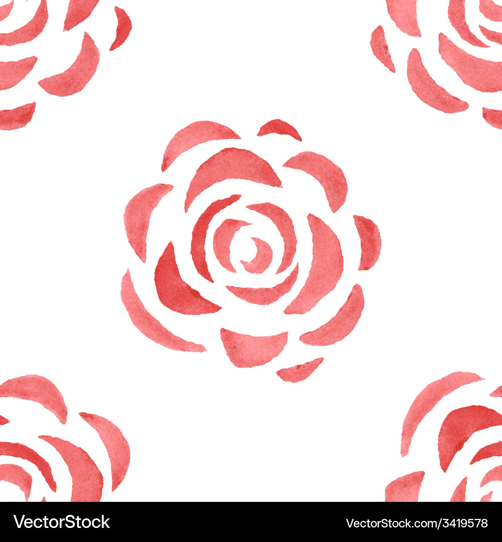 Seamless pattern with watercolor roses Royalty Free Vector