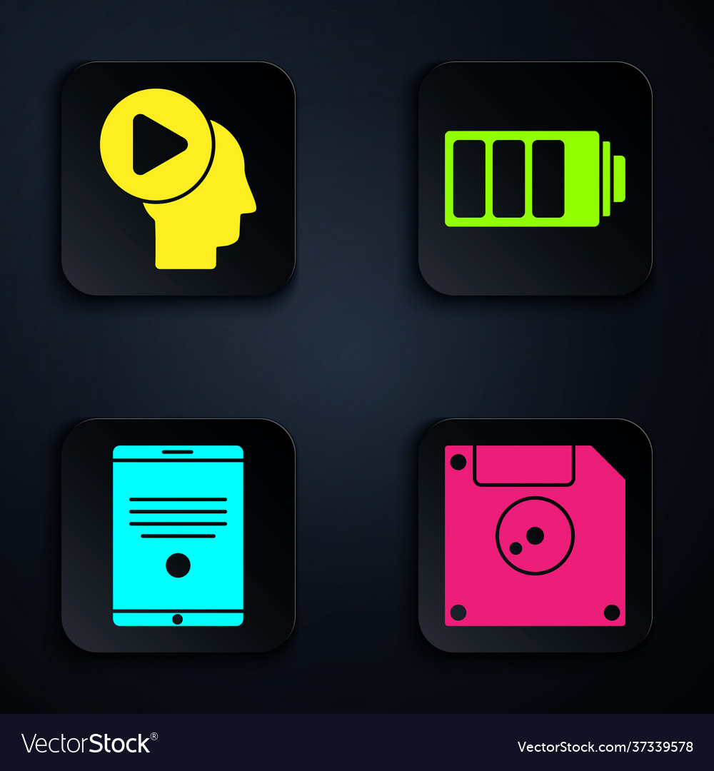 Set floppy disk for computer data storage head vector image Set floppy disk for computer data storage head
