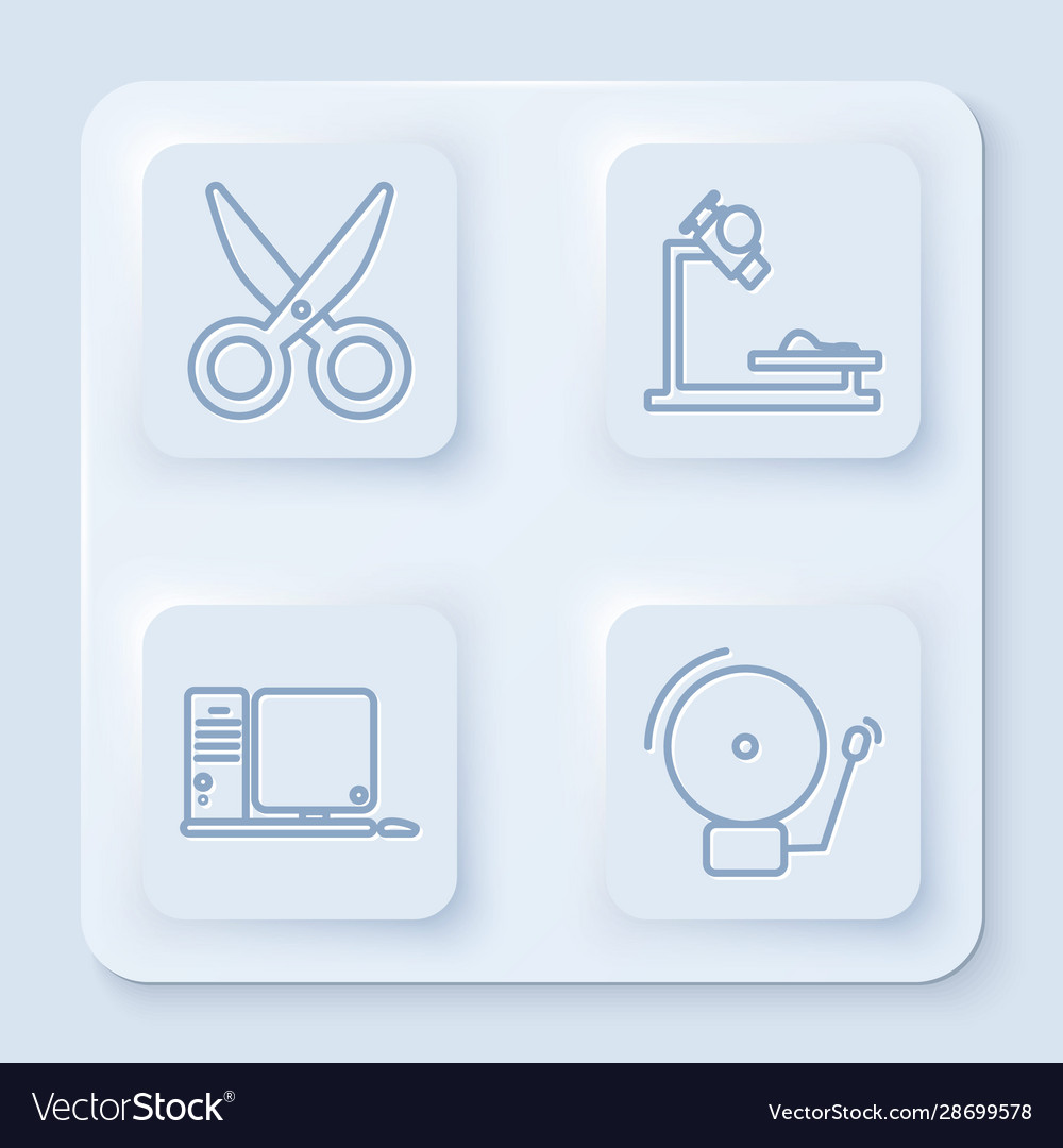 Linienscheren Mikroskop Computer Monitor vector image Linienscheren Mikroskop Computer Monitor
