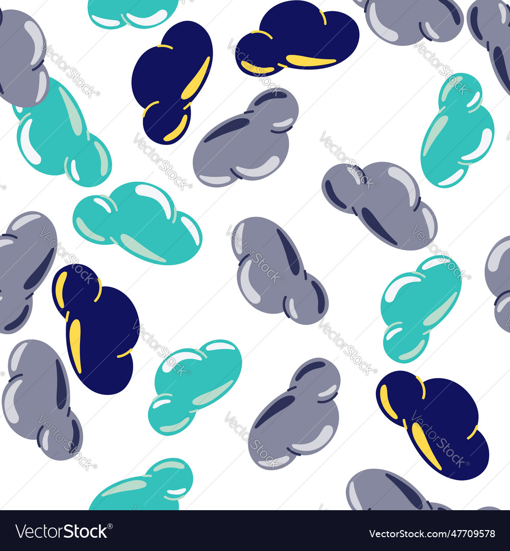 Simple clouds seamless pattern primitive art Vector Image Simple clouds seamless pattern primitive art