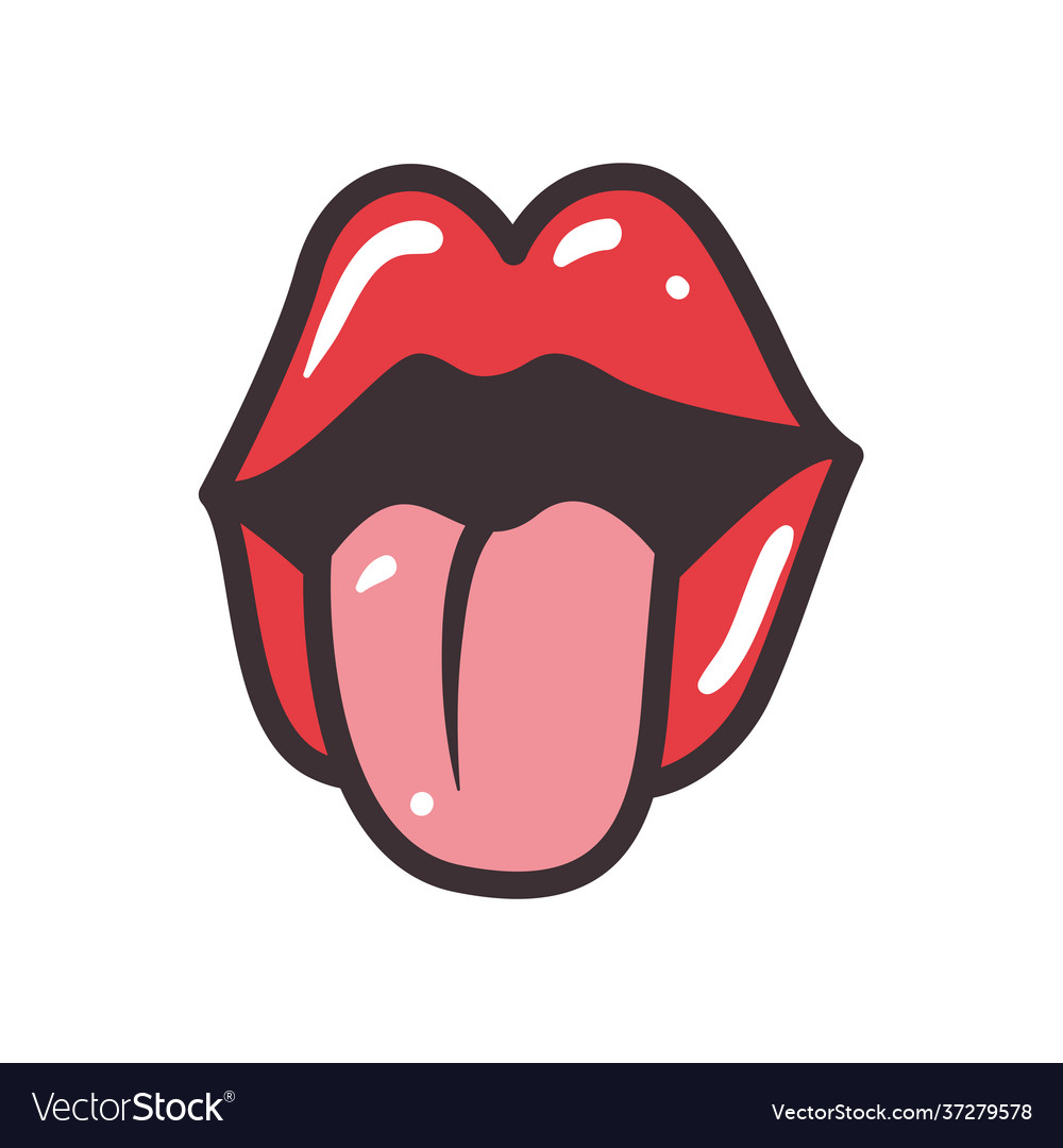 Tongue mouth icon Royalty Free Vector Image - VectorStock