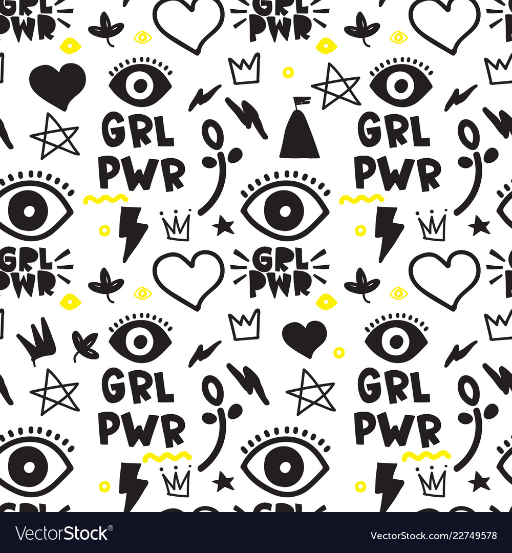 Universal trend hand drawing seamless pattern vector image Universal trend hand drawing seamless pattern