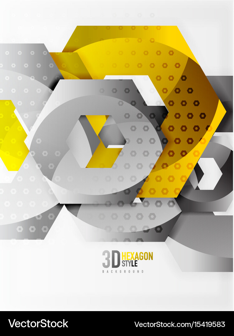 3d hexagon background Royalty Free Vector Image