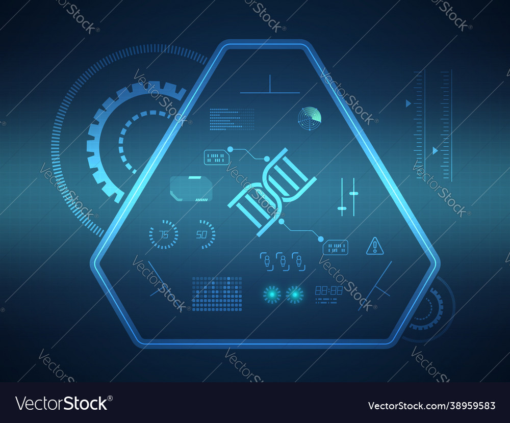 Abstract futuristic hud display interface vector image Abstract futuristic hud display interface