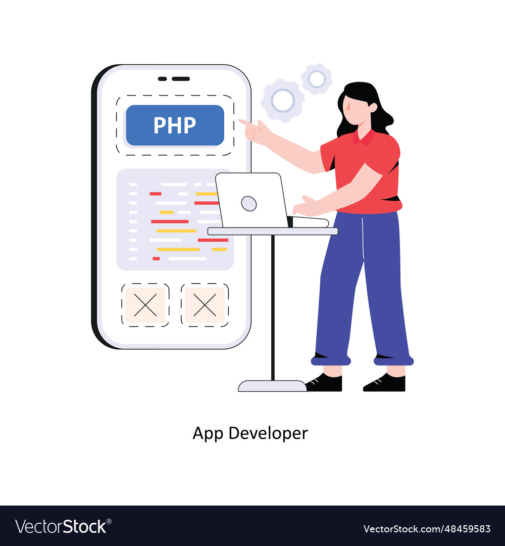 App developer flat style design