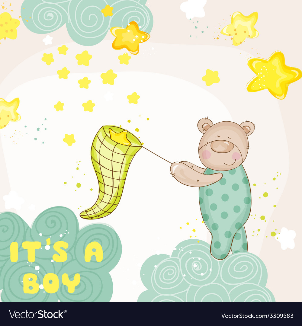 Baby shower or arrival card - with bear