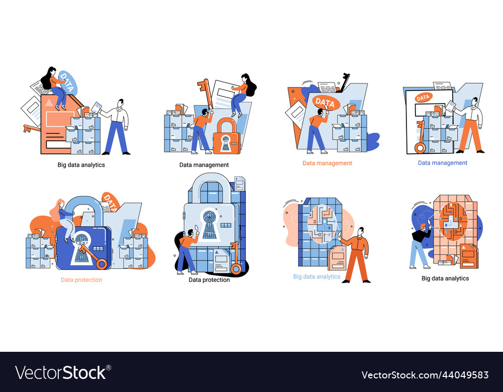 Big data analytics platform management vector image Big data analytics platform management