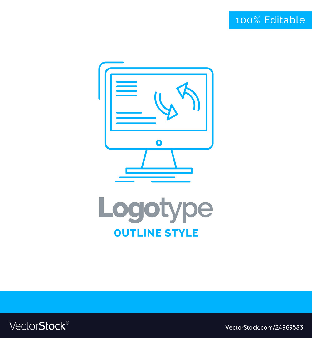 Blue logo design for synchronization sync Vector Image Blue logo design for synchronization sync