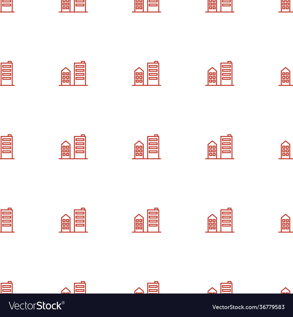 Building icon pattern seamless white background