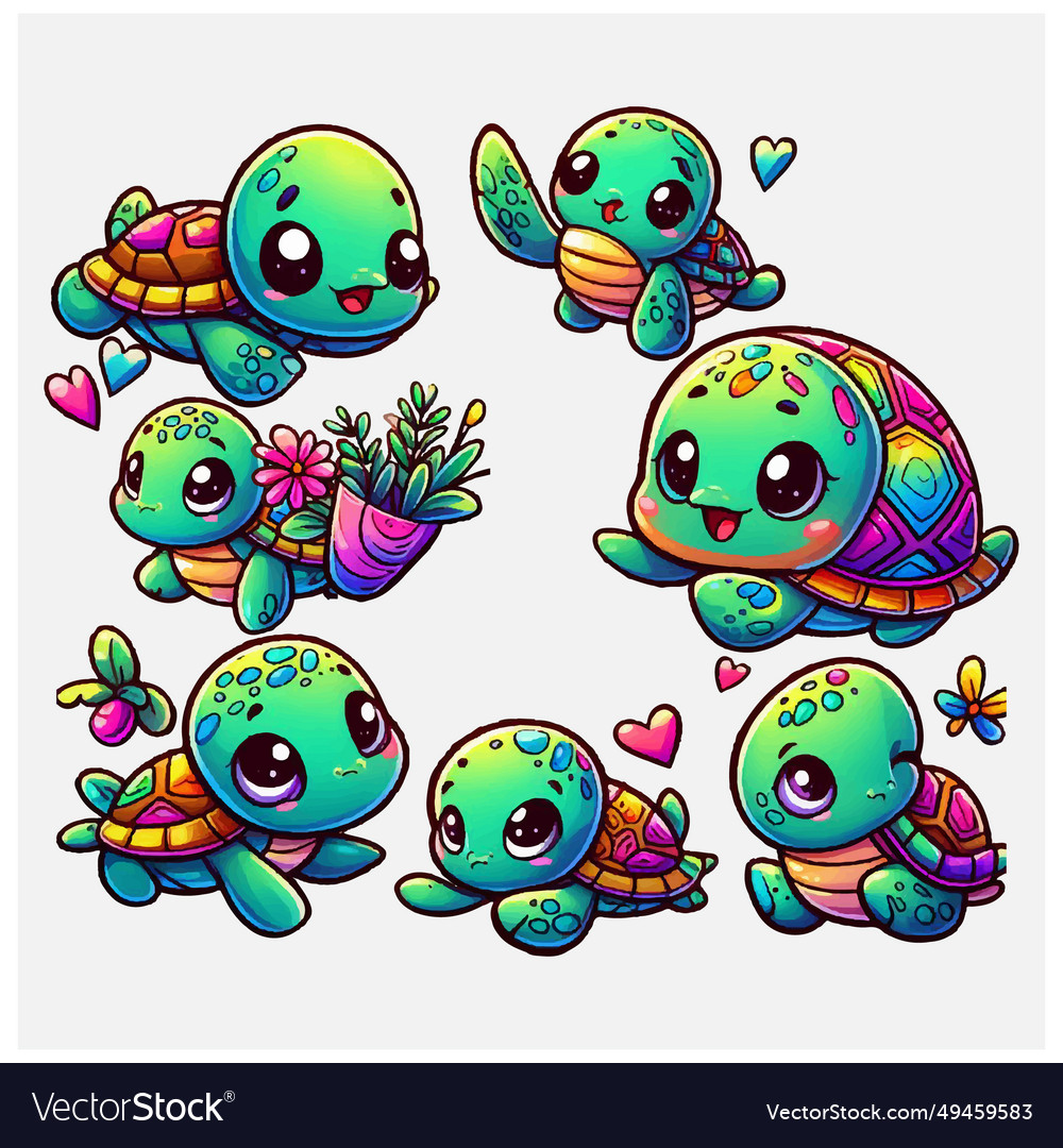 Cute turtle file Royalty Free Vector Image - VectorStock