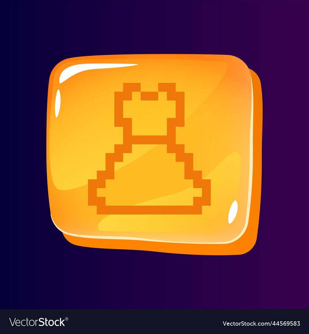Dress glossy ui button with pixelated icon vector image Dress glossy ui button with pixelated icon