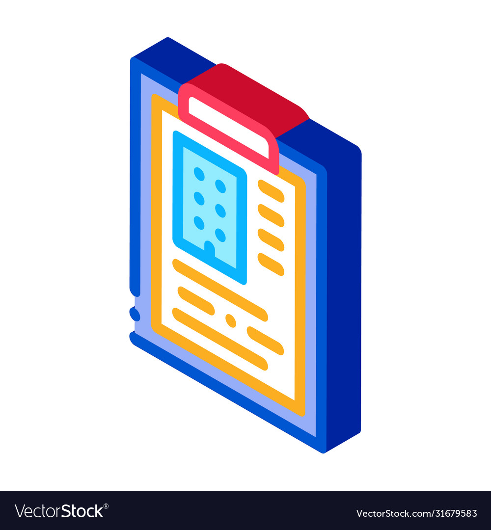 Estimate house information isometric icon vector image Estimate house information isometric icon