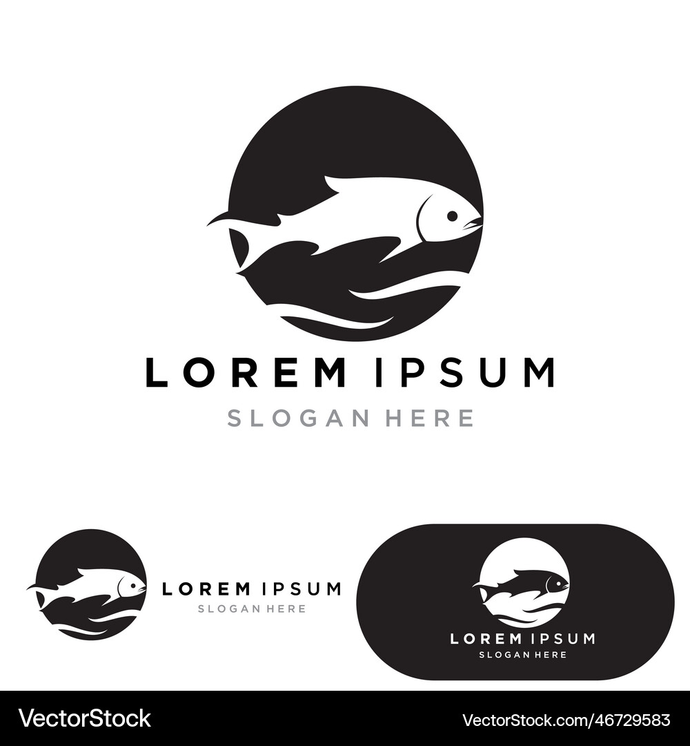 Fish abstract icon design logo templatecreative Vector Image