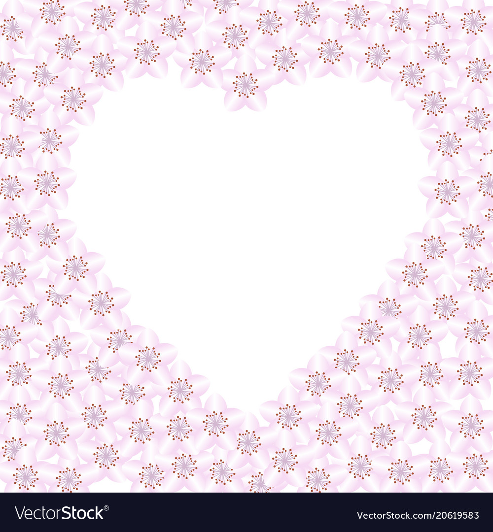 Frame cherry blossom heart