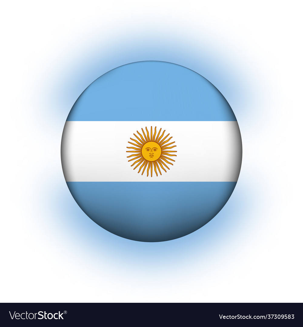 Glass light ball with flag argentina round