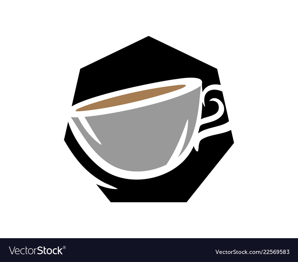 Hexagon coffee logo icon design