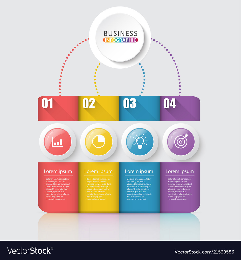 Infographic element with 4 options can be used Vector Image