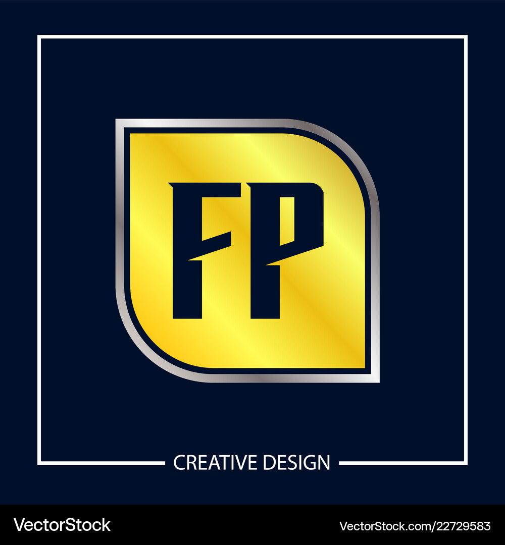 Initial letter fp logo template design Royalty Free Vector