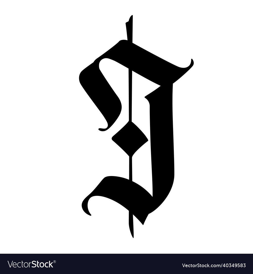 Letter j in the gothic style alphabet the symbol Vector Image