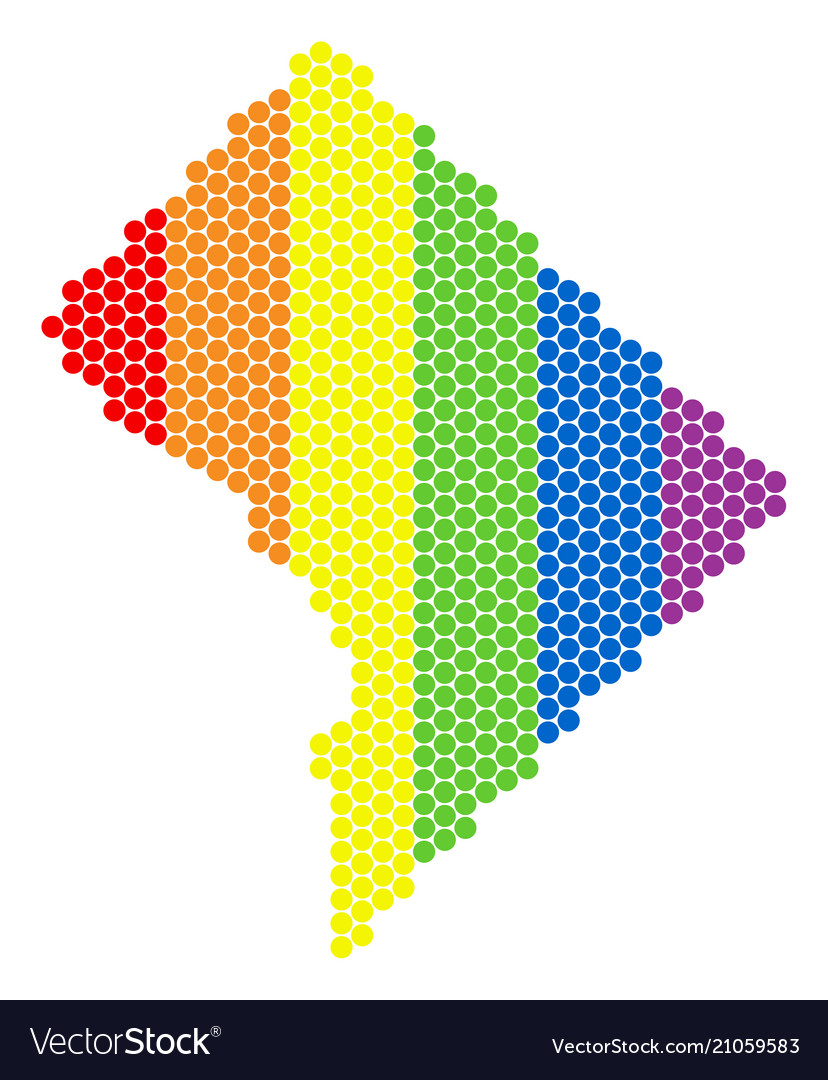 Lgbt spectrum dotted washington dc map