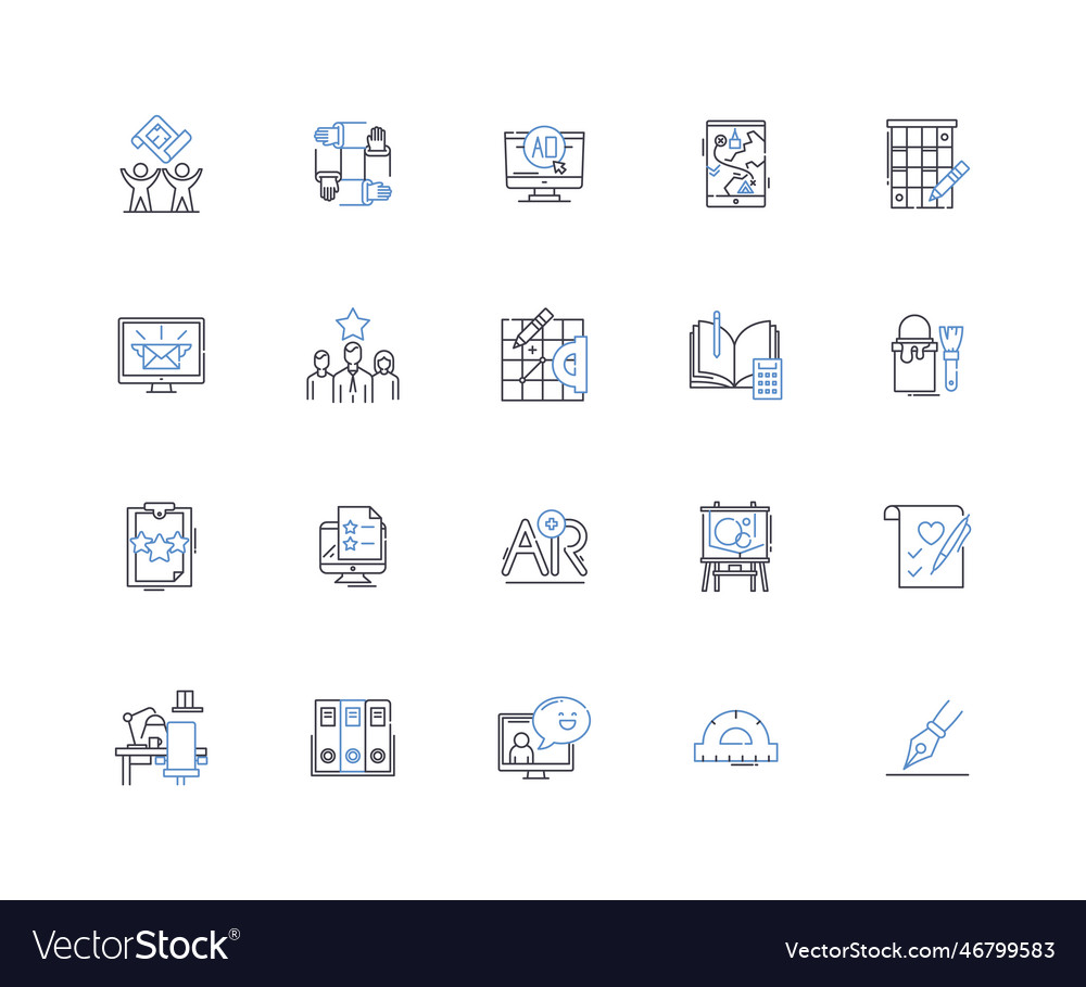 Maker line icons collection creation diy Vector Image Maker line icons collection creation diy