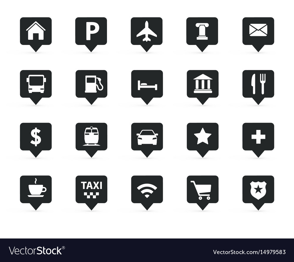 Navigation direction maps traffic icons set