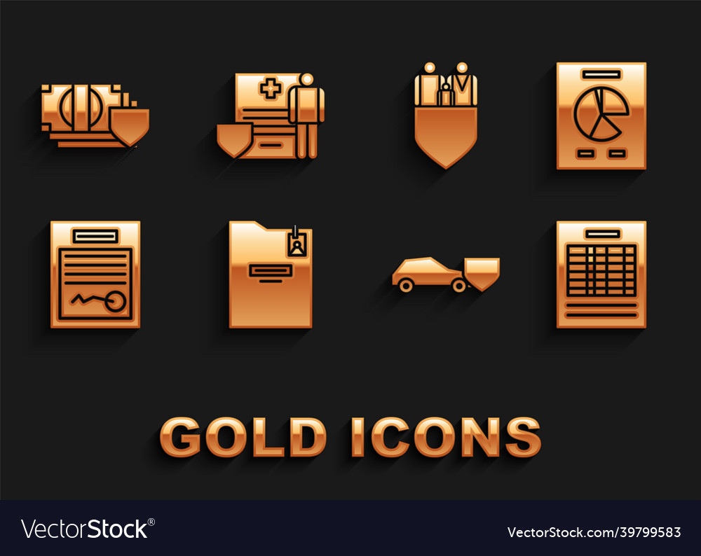 Set personal folder document with graph chart vector image Set personal folder document with graph chart