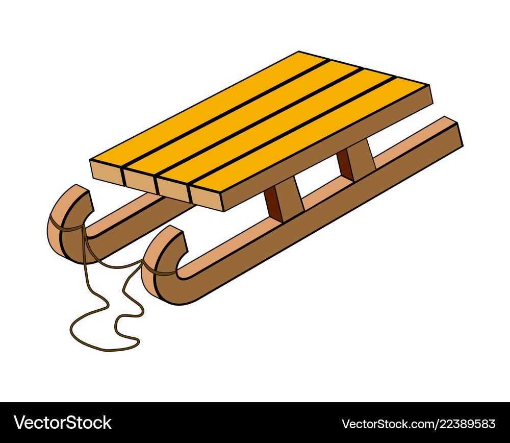 Sled wooden sledge symbol icon design Royalty Free Vector