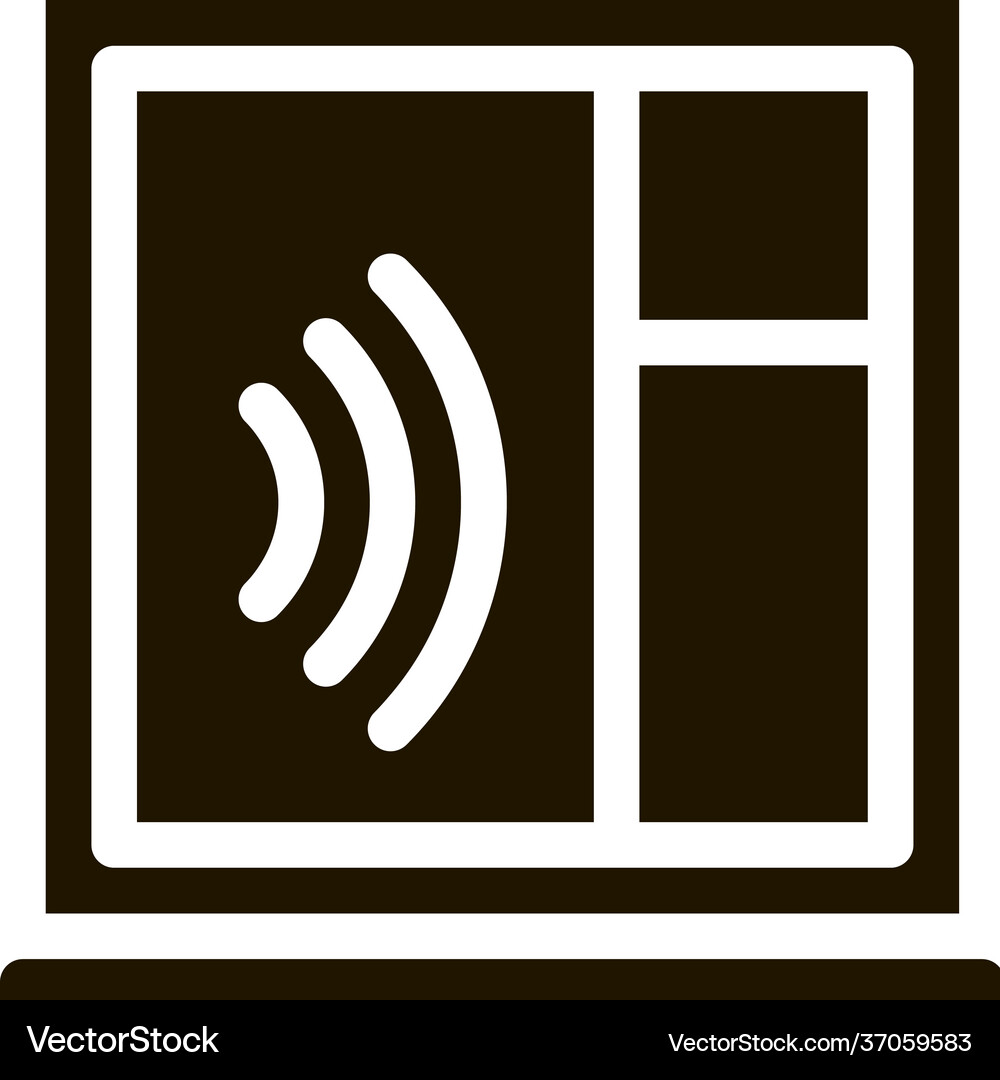 Soundproof window icon glyph Royalty Free Vector Image