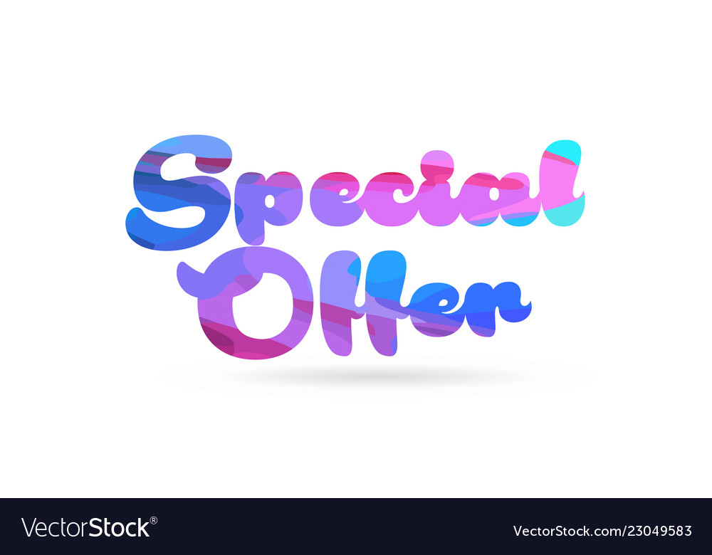 Special offer pink blue color word text logo icon Vector Image