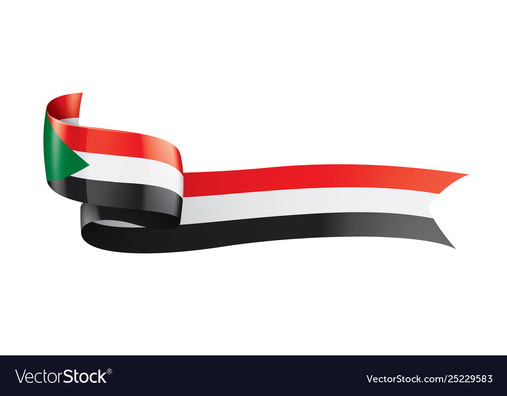 Sudan flag on a white Royalty Free Vector Image