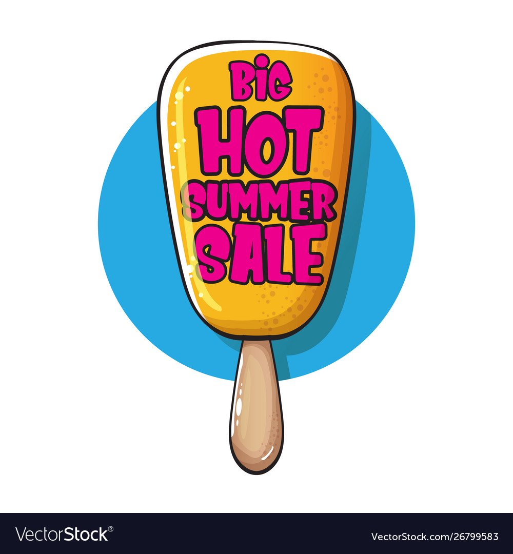 Summer sale design template with melting orange Vector Image