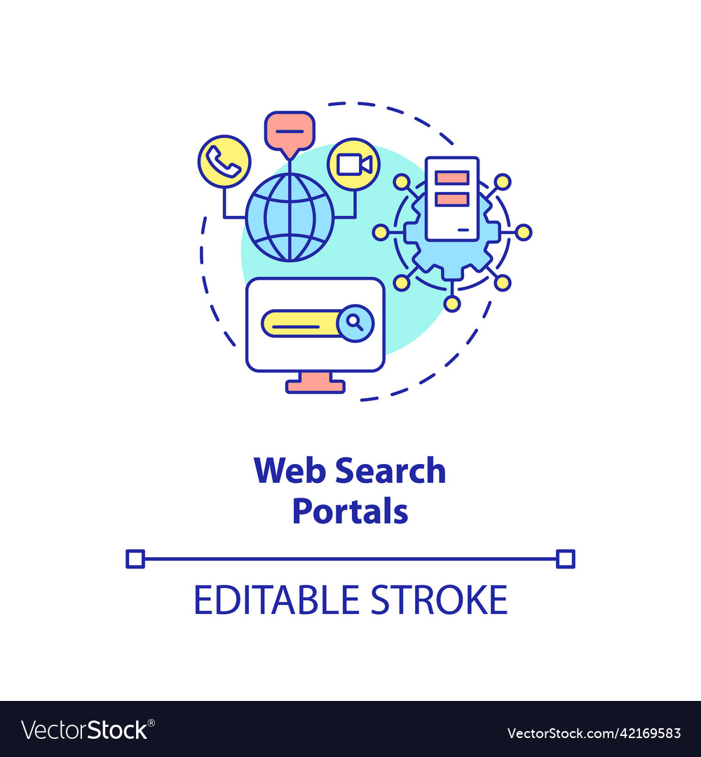 Web search portals concept icon vector image Web search portals concept icon