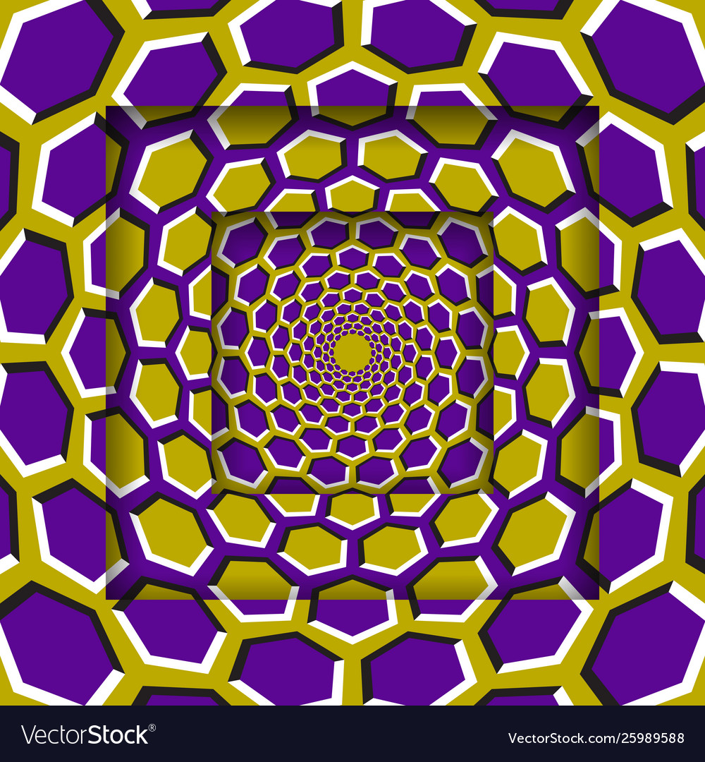 Abstract square frames with a moving hexagons vector image Abstract square frames with a moving hexagons