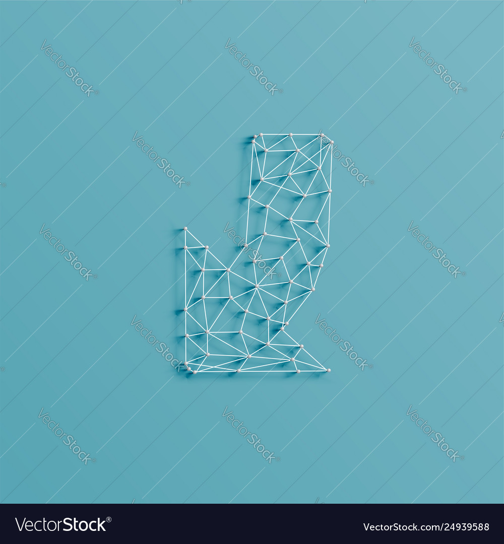 An arrow made lines and pins 3d realistic vector image An arrow made lines and pins 3d realistic